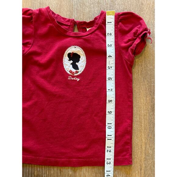 JANIE and JACK Darling Tee T-Shirt Top Shirt Girls size 2T Red RL Christmas - Picture 6 of 6